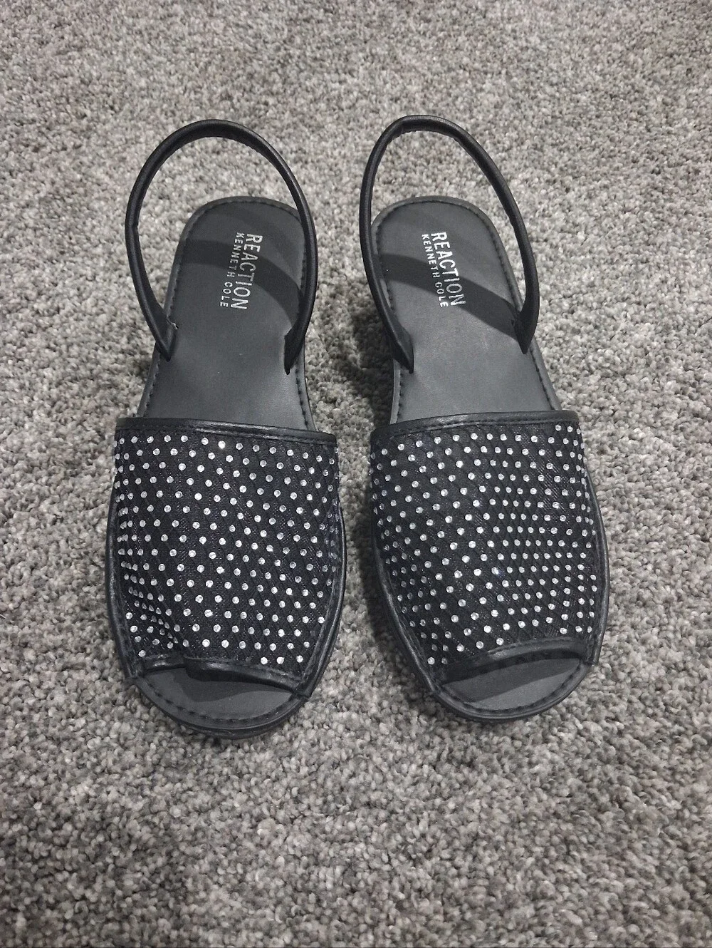 Reaction Kenneth Cole Fine Glass Mesh Slingback Sandal Size 8.5 NWT